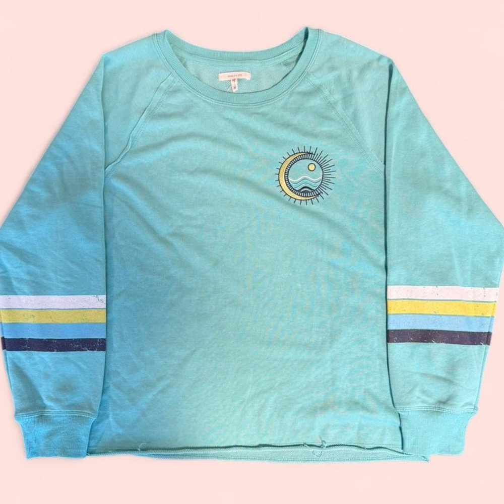 Maurices Teal Long Sleeve Tee with Stripes